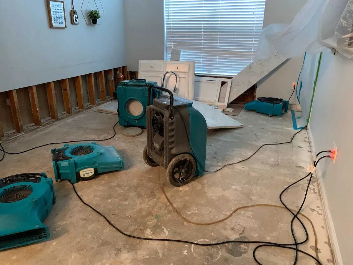 Dehumidifier in flood-cut room for Water Extraction & Removal in Roseville
